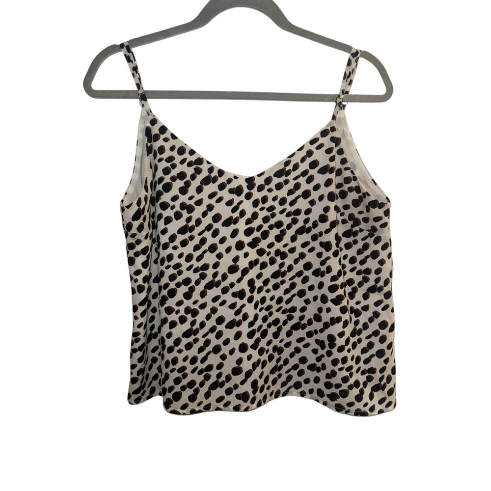 Gilli Black and White Leopard Print Camisole Size Large